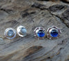 Big Blue sapphire stud post earrings,  Artisan Jewelry,  OOAK, Blue gemstone earrings, Wedding Bridal Jewelry - HorseCreekJewelry