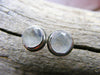 Moonstone Faceted Rosecut Sterling Silver Stud Post Earrings - HorseCreekJewelry