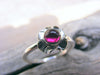 Ruby Sterling Silver Stacking Flower Blossom Ring - Birthstone Skinny Stackable Gemstone Ring - Made To Order Handcrafted By Helene's Dreams - HorseCreekJewelry