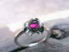 Ruby Sterling Silver Stacking Flower Blossom Ring - Birthstone Skinny Stackable Gemstone Ring - Made To Order Handcrafted By Helene's Dreams - HorseCreekJewelry