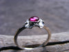 Ruby Sterling Silver Stacking Flower Blossom Ring - Birthstone Skinny Stackable Gemstone Ring - Made To Order Handcrafted By Helene's Dreams - HorseCreekJewelry