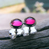 Pink Ruby Studs, Ruby Studs, Ruby Earrings, Ruby Silver Studs, 5mm Studs, Ruby Sterling Silver Studs - HorseCreekJewelry