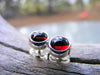 Red Garnet Stud Post Sterling Silver Earrings,  Rhodolite Garnet Gemstone Earrings,  January Birthstone Jewelry,  Helene's Dreams - HorseCreekJewelry