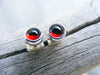 Red Garnet Stud Post Sterling Silver Earrings,  Rhodolite Garnet Gemstone Earrings,  January Birthstone Jewelry,  Helene's Dreams - HorseCreekJewelry