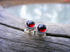 Red Garnet Stud Post Sterling Silver Earrings,  Rhodolite Garnet Gemstone Earrings,  January Birthstone Jewelry,  Helene's Dreams - HorseCreekJewelry
