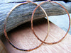 Rose Gold Hoops, Skinny, Slim, Big, Thin Hammered Hoop, Simple Light 14kt Pink Gold Filled Hoops Earring - HorseCreekJewelry