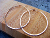 Rose Gold Hoops, Skinny, Slim, Big, Thin Hammered Hoop, Simple Light 14kt Pink Gold Filled Hoops Earring - HorseCreekJewelry