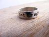 Wide Sterling Silver Personalized Engraved Ring Band, Mens Wedding Ring Band, Hand Stamped Duck Band, Name or Message Ring, Fathers Day Gift - HorseCreekJewelry
