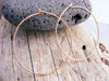 Large Gold Hoops, 2 Inches Skinny, Slim, Thin Hammered 14kt Yellow Or Rose Gold Filled Hoops Earring, Sterling Silver Hoops - HorseCreekJewelry