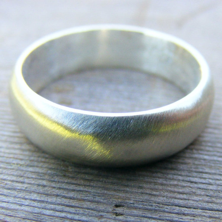 Wedding Engagement Ring, Sterling Silver Satin Matte Finish, Unisex Men Or Women's Ring, Minimalist, Modern, Comfort Fit, Jewelry - HorseCreekJewelry