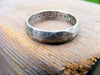 Palladium Sterling Silver Wedding Ring, Mens Textured Ring Band, Rustic Worn Organic Textured Ring Band - HorseCreekJewelry