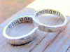 Wedding Ring Band Set Palladium Sterling Silver Mens Women Couples Ring Set, Personalized, Engraved, Engagement Ring, Custom Hand Stamped - HorseCreekJewelry