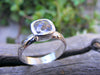 White Topaz Sterling Silver Floral Pattern Ring Band, Wedding Or Engagement Ring, Alternative Diamond Ring, Handcrafted By Helene's Dreams - HorseCreekJewelry