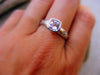 White Topaz Sterling Silver Floral Pattern Ring Band, Wedding Or Engagement Ring, Alternative Diamond Ring, Handcrafted By Helene's Dreams - HorseCreekJewelry