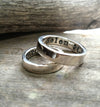 Sterling Silver Wedding Ring Band Set, Men, Womens, Couples Ring Set, Custom, Personalized, Engraved, Hand Stamped, Engagement Promise Ring - HorseCreekJewelry
