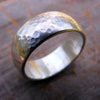 Sterling Silver Wide Wedding Band, Unisex Rustic Mens Or Womens Hammered Silver Ring Band - HorseCreekJewelry