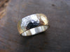 Sterling Silver Wide Wedding Band, Unisex Rustic Mens Or Womens Hammered Silver Ring Band - HorseCreekJewelry