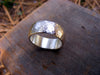 Sterling Silver Wide Wedding Band, Unisex Rustic Mens Or Womens Hammered Silver Ring Band - HorseCreekJewelry