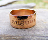 Wide Gold Ring - Gold Duck Band- Personalized Custom Engraved- Men Wedding Engagement Unisex Jewelry, Gold Filled , 14kt Rose Or Yellow Gold - HorseCreekJewelry