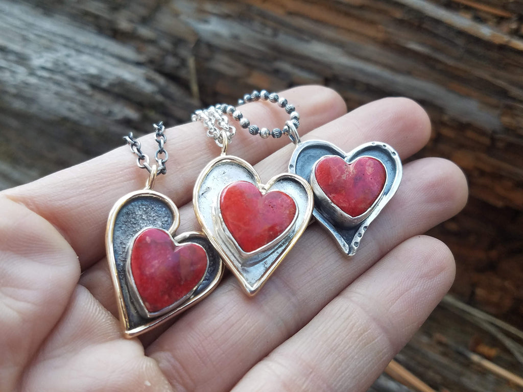 valentines heart necklace 