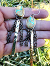 Turquoise Ribbon Dangle Earrings