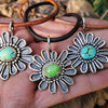 Turquoise Flower Pendant Necklace