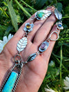 gemstone turquoise garden flower necklace