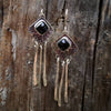 horsecreek jewelry black spinel garnet fringe earrings
