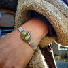 Australian Green Variscite Wildflower Cuff Bracelet