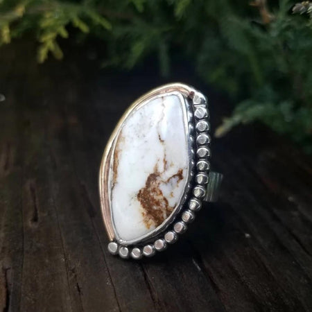 wild horse white turquoise ring chunky cocktail large ring