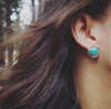 Large Green Turquoise Sterling Silver Navajo Studs