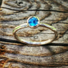 London Blue Topaz Sterling Silver Ring, Blue Topaz White Gold Stacking Ring, December Gemstone, Mother's Ring - HorseCreekJewelry