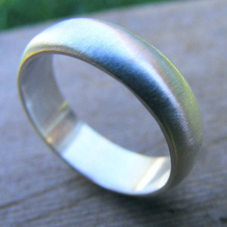 Sterling Silver Ring Band, Mens Wedding Band, Wedding Ring, Simple Ring With Satin Finish Or Shiny Finish - HorseCreekJewelry