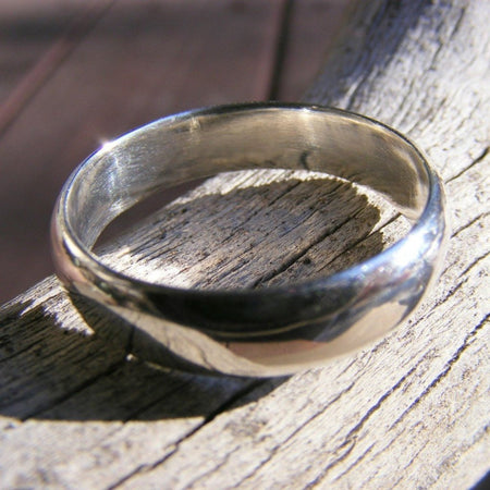 Sterling Silver Wedding Ring Band - Unisex Men Womens - Promise, Engagement, Simple Jewelry - Handcrafted By Helene's Dreams - HorseCreekJewelry