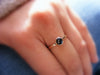 Solid Gold Stacking Ring, Melanite Garnet Rose Cut Gold Stacking Ring, Black Gemstone Ring, Solid Gold Stacking Ring - HorseCreekJewelry