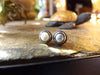 Pearl Sterling Silver Studs, Pearl Post Earrings Set In Recycled Oxidized Sterling Silver, Wedding Bridal Jewelry - HorseCreekJewelry