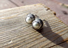 Pearl Sterling Silver Studs, Pearl Post Earrings Set In Recycled Oxidized Sterling Silver, Wedding Bridal Jewelry - HorseCreekJewelry