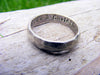 Palladium Sterling Silver Wedding Ring, Mens Textured Ring Band, Rustic Worn Organic Textured Ring Band - HorseCreekJewelry
