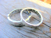 Wedding Ring Band Set Palladium Sterling Silver Mens Women Couples Ring Set, Personalized, Engraved, Engagement Ring, Custom Hand Stamped - HorseCreekJewelry