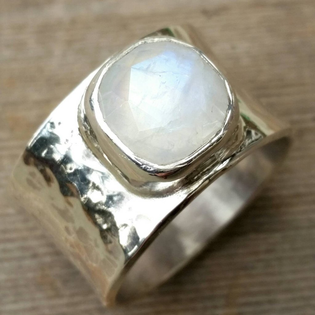 Sterling Silver Beaded Moonstone Ring - Affordable Jewellery - Martha  Jackson
