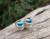 London Blue Topaz Stud Earrings In Sterling Silver - December Birthstone Jewelry - HorseCreekJewelry