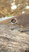 Smokey Quartz Stacking Ring - Solid White Gold Or Sterling Silver Option - Smoky Quartz Stackable Rings - Chocolate Brown Gemstone - HorseCreekJewelry